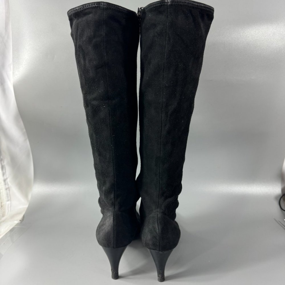 Prada Black Suede High Boots, Size 38 - Picture 5 of 14